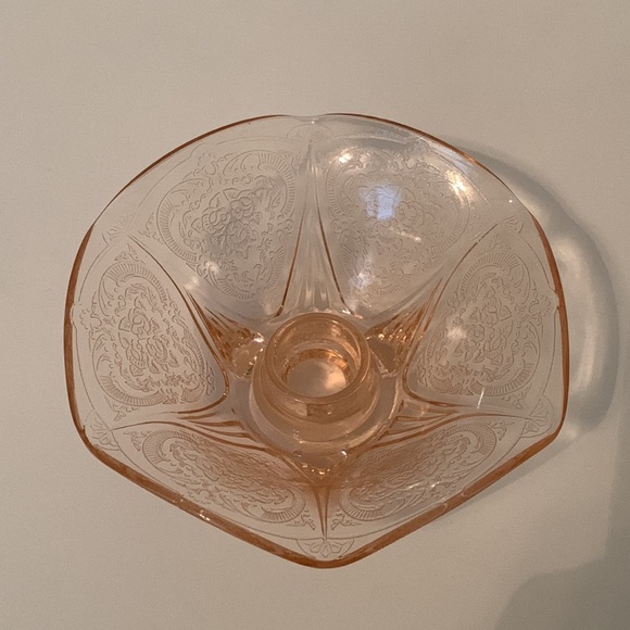 Vintage Pink Depression Glass Candle Holder - Picture 2 of 7